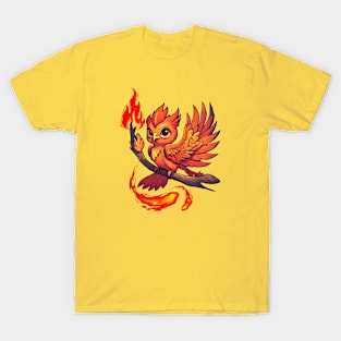 little phoenix bird on fire T-Shirt